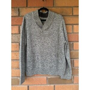David Taylor Shawl Neck Sweater Long Sleeve‎ Golf Pullover | Gray | Men's Large